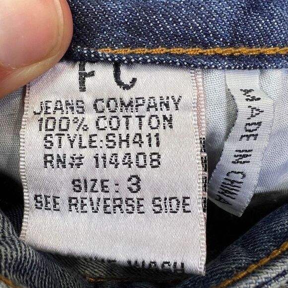 Free Culture Women Denim Shortie Shorts Embroidered Paisley Fringe Hem Blue Sz 3 - Picture 4 of 6